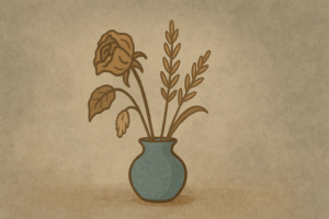 花瓶に入ったドライフラワー