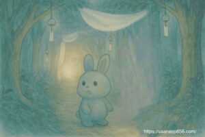 はぐれてひとり森の小道を歩くめいたくん