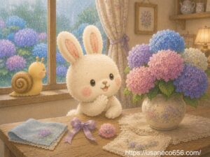 青や紫やピンクや白のあじさいと色の小物を暮らしに取り入れるこまちちゃんの風水日記